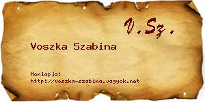 Voszka Szabina névjegykártya